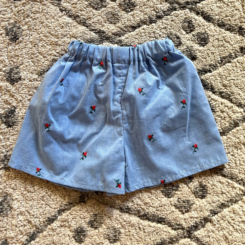 SOLD XXXXXX Handmade vintage rose fabric shorts